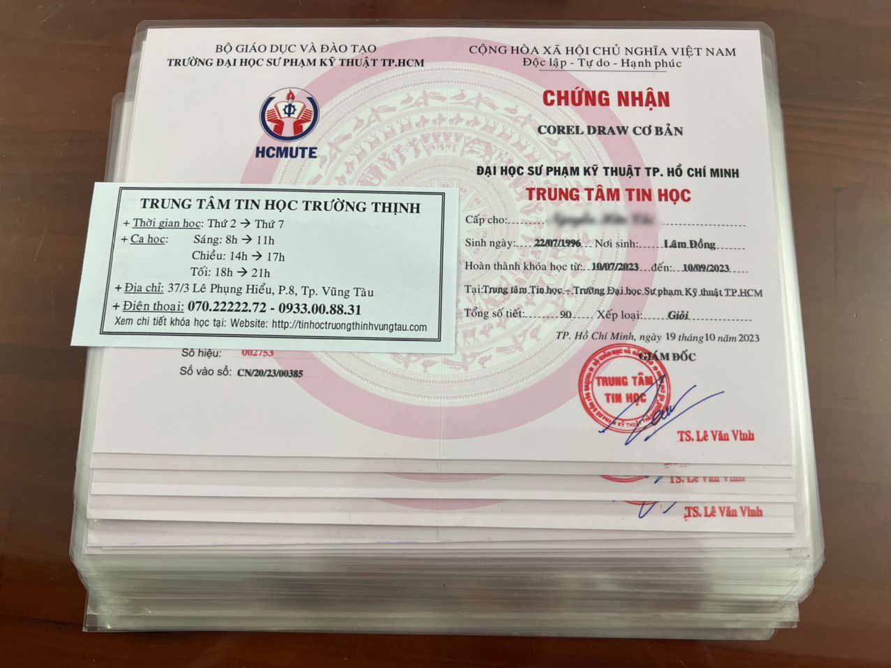 Chứng chỉ corel tại tin học Vũng Tàu