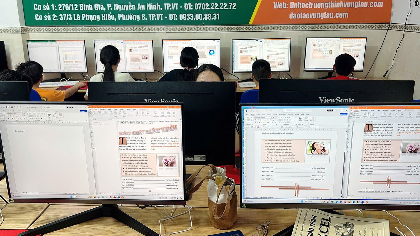 Học word lớp 6 vũng tàu