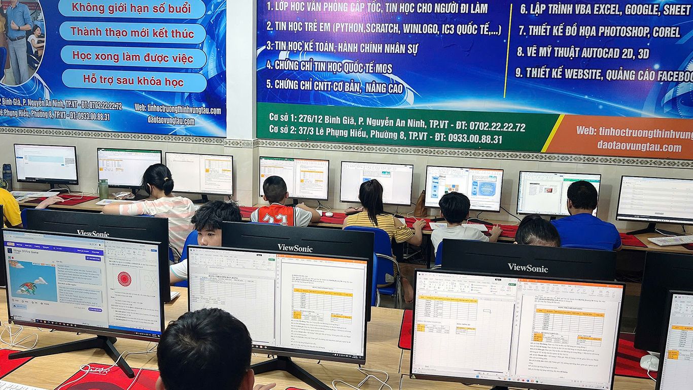 Khóa học tin học cho học sinh vũng tàu