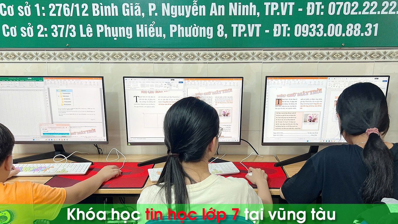lớp học tin học lớp 7 vũng tàu