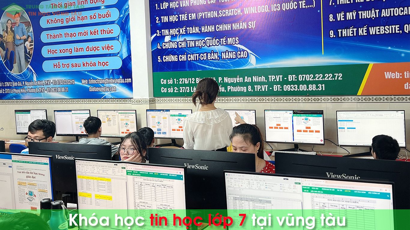 Trung tâm đào tạo tin học văn phòng lớp 7 vũng tàu