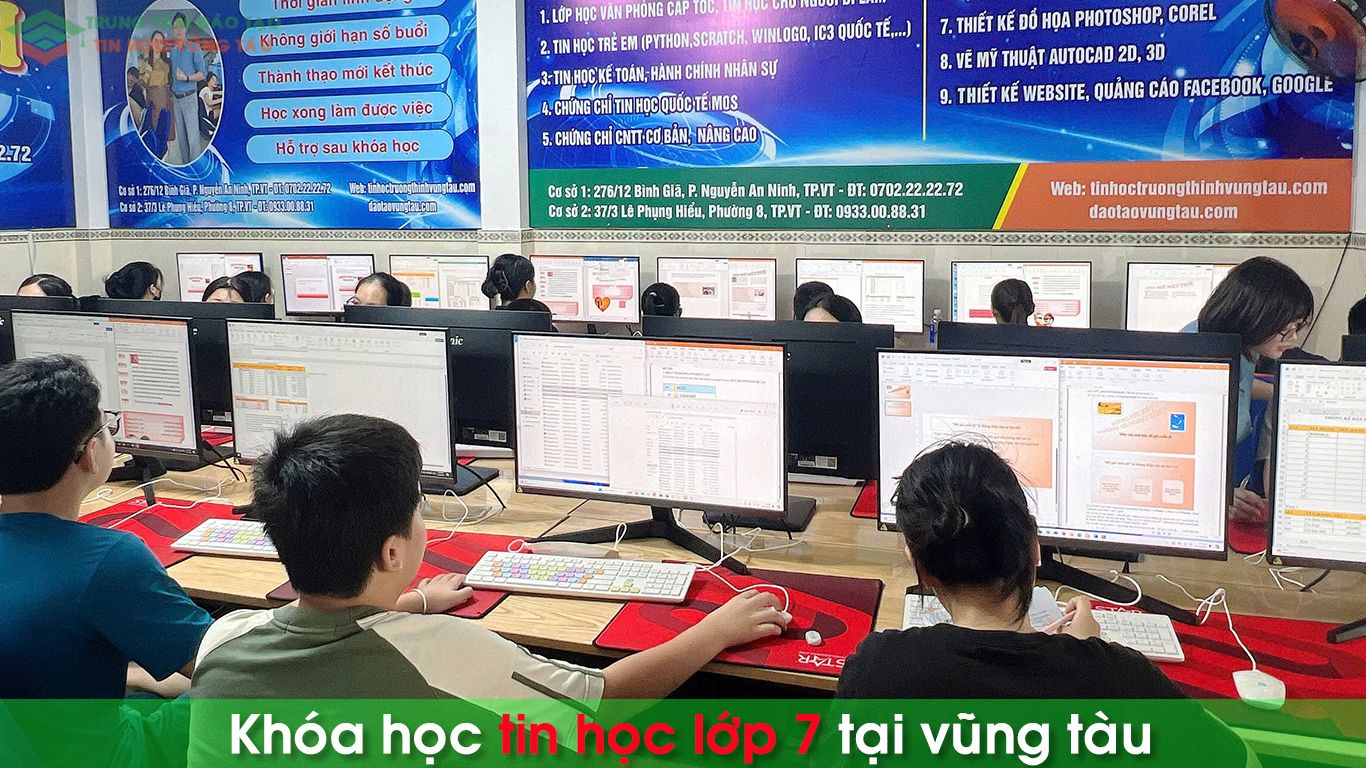 trung tâm tin học vũng tàu khai giảng hàng tuần lớp tin học lớp 7