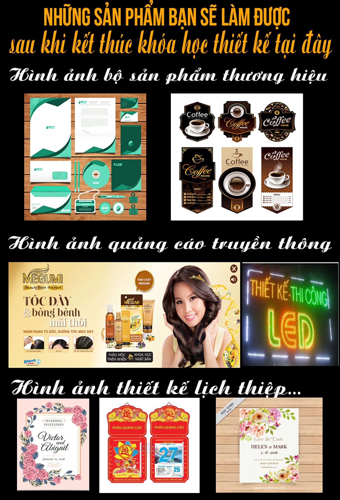 Sản phẩm hoàn thành sau khóa học corel vũng tàu